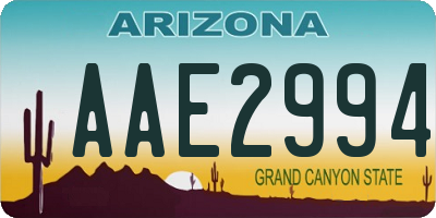 AZ license plate AAE2994