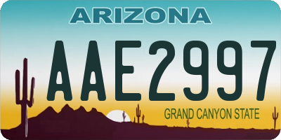 AZ license plate AAE2997