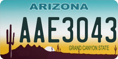 AZ license plate AAE3043