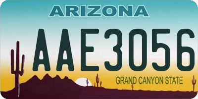 AZ license plate AAE3056