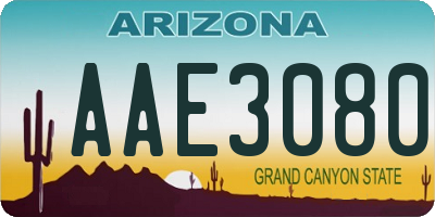AZ license plate AAE3080