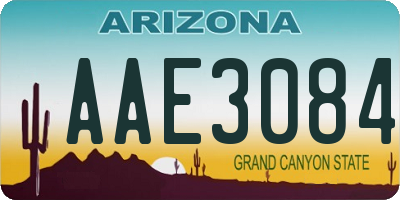 AZ license plate AAE3084