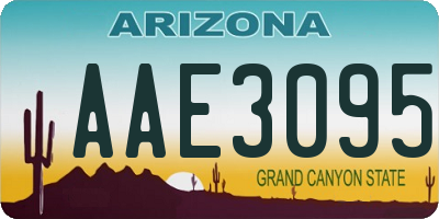 AZ license plate AAE3095