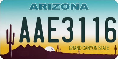 AZ license plate AAE3116