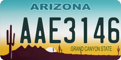 AZ license plate AAE3146
