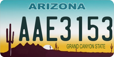 AZ license plate AAE3153