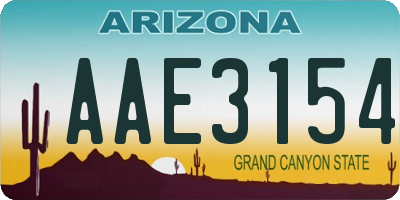 AZ license plate AAE3154