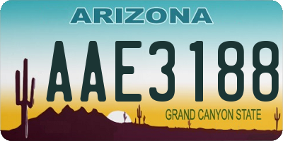 AZ license plate AAE3188