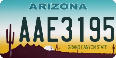 AZ license plate AAE3195