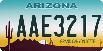 AZ license plate AAE3217