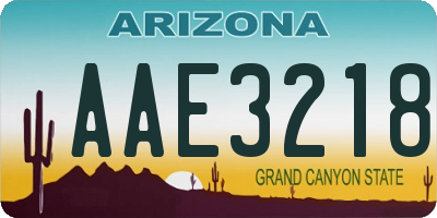 AZ license plate AAE3218