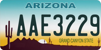 AZ license plate AAE3229