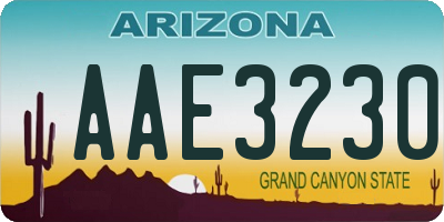 AZ license plate AAE3230