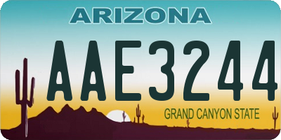 AZ license plate AAE3244