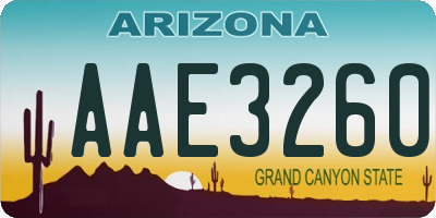 AZ license plate AAE3260