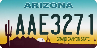 AZ license plate AAE3271