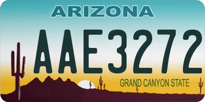 AZ license plate AAE3272