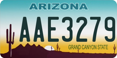 AZ license plate AAE3279