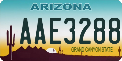AZ license plate AAE3288