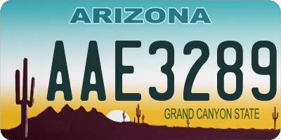 AZ license plate AAE3289