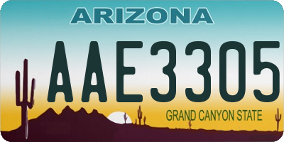 AZ license plate AAE3305