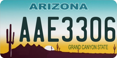AZ license plate AAE3306