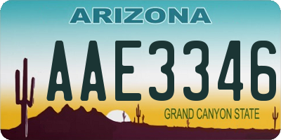 AZ license plate AAE3346