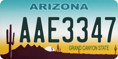 AZ license plate AAE3347