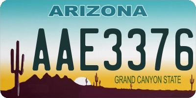 AZ license plate AAE3376
