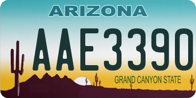 AZ license plate AAE3390