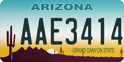 AZ license plate AAE3414