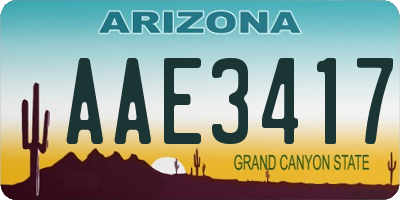 AZ license plate AAE3417
