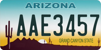 AZ license plate AAE3457