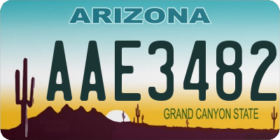 AZ license plate AAE3482