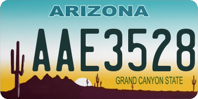 AZ license plate AAE3528