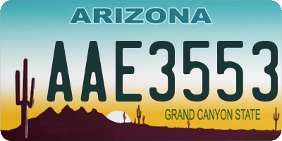 AZ license plate AAE3553