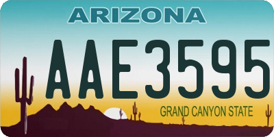 AZ license plate AAE3595