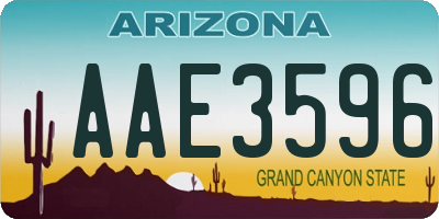 AZ license plate AAE3596