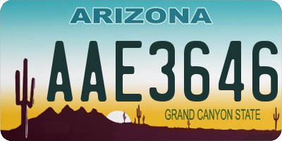 AZ license plate AAE3646