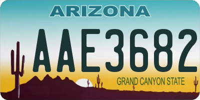 AZ license plate AAE3682