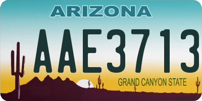 AZ license plate AAE3713