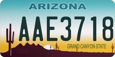 AZ license plate AAE3718