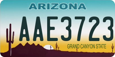 AZ license plate AAE3723