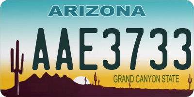 AZ license plate AAE3733