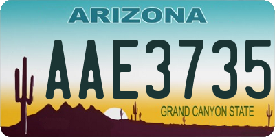 AZ license plate AAE3735