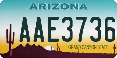 AZ license plate AAE3736