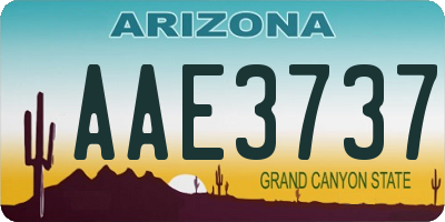 AZ license plate AAE3737