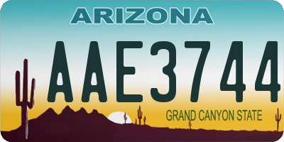 AZ license plate AAE3744