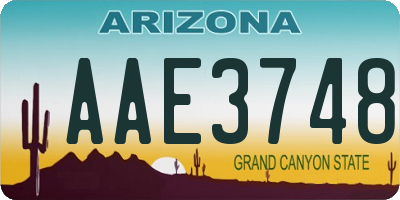 AZ license plate AAE3748