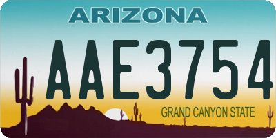 AZ license plate AAE3754